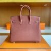 H Factory Bags Birkin Togo Leather maple red Gold Hardware 25cm Full Handmade