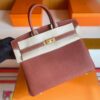 H Factory Bags Birkin Togo Leather maple red Gold Hardware 25cm Full Handmade