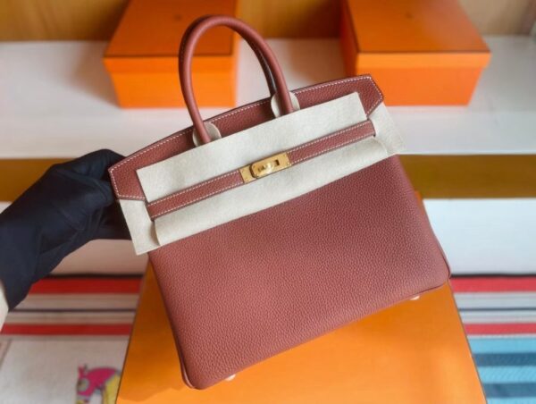 mmexport1741313077756-1024x772-1 H Factory Bags Birkin Togo Leather maple red Gold Hardware 25cm Full Handmade
