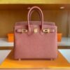 H Factory Bags Birkin Togo Leather maple red Gold Hardware 25cm Full Handmade