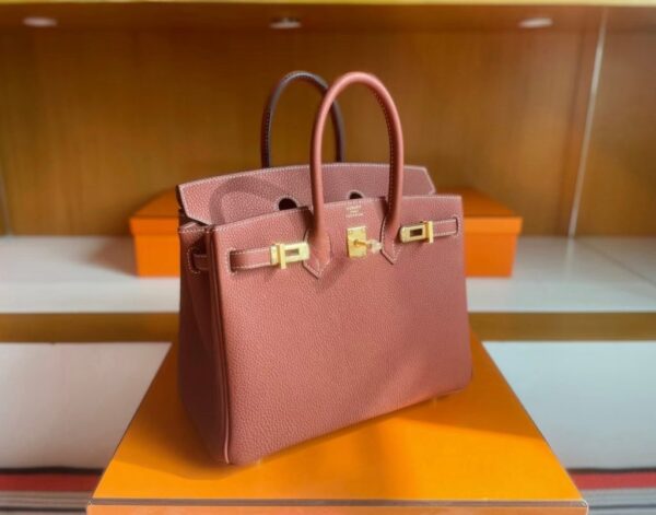 mmexport1741313086206-1024x803-1 H Factory Bags Birkin Togo Leather maple red Gold Hardware 25cm Full Handmade