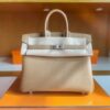 H Factory Bags Birkin Togo Leather tea khaki Silver Hardware 25cm Full Handmade