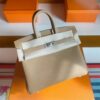 H Factory Bags Birkin Togo Leather tea khaki Silver Hardware 25cm Full Handmade