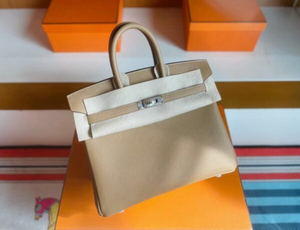 mmexport1741313104700-1024x785-1 H Factory Bags Birkin Togo Leather tea khaki Silver Hardware 25cm Full Handmade