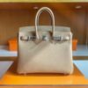 H Factory Bags Birkin Togo Leather tea khaki Silver Hardware 25cm Full Handmade