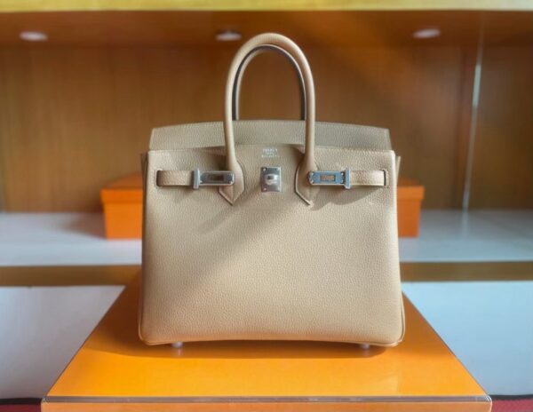 mmexport1741313109488-1024x792-1 H Factory Bags Birkin Togo Leather tea khaki Silver Hardware 25cm Full Handmade