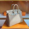 H Factory Bags Birkin Togo Leather tea khaki Silver Hardware 25cm Full Handmade