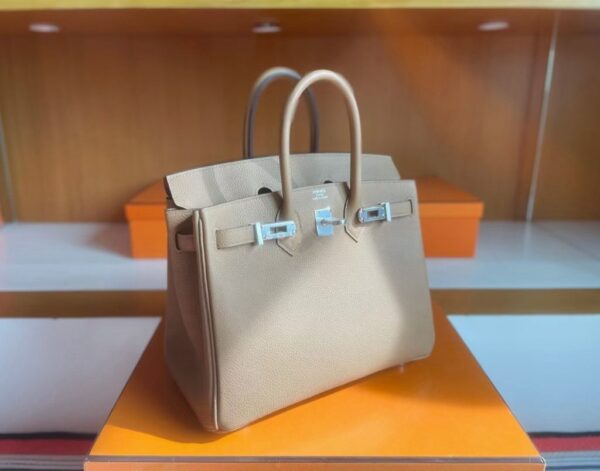 mmexport1741313111051-1024x804-1 H Factory Bags Birkin Togo Leather tea khaki Silver Hardware 25cm Full Handmade