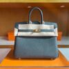 H Factory Bags Birkin Togo Leather olive green Gold Hardware 25cm Full Handmade