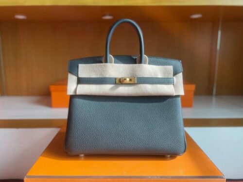 H Factory Bags Birkin Togo Leather olive green Gold Hardware 25cm Full Handmade