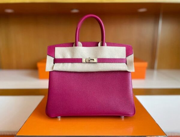 mmexport1741313189384-1024x779-1 H Factory Bags Birkin Togo Leather J5 deep purple pink Silver Hardware 25cm Full Handmade