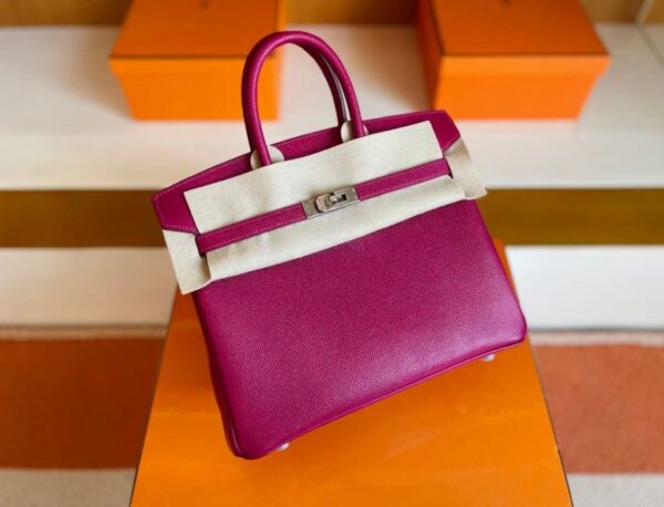 mmexport1741313192843-1024x782-1 H Factory Bags Birkin Togo Leather J5 deep purple pink Silver Hardware 25cm Full Handmade