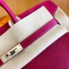 H Factory Bags Birkin Togo Leather J5 deep purple pink Silver Hardware 25cm Full Handmade