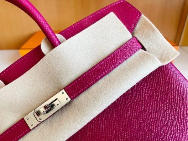 mmexport1741313194660-1024x768-1 H Factory Bags Birkin Togo Leather J5 deep purple pink Silver Hardware 25cm Full Handmade