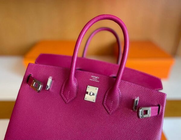 mmexport1741313198301-1024x792-1 H Factory Bags Birkin Togo Leather J5 deep purple pink Silver Hardware 25cm Full Handmade
