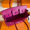 H Factory Bags Birkin Togo Leather J5 deep purple pink Silver Hardware 25cm Full Handmade