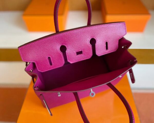 mmexport1741313200119-1024x819-1 H Factory Bags Birkin Togo Leather J5 deep purple pink Silver Hardware 25cm Full Handmade