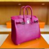 H Factory Bags Birkin Togo Leather J5 deep purple pink Silver Hardware 25cm Full Handmade