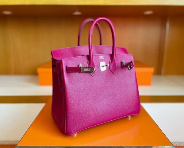 mmexport1741313204511-1024x822-1 H Factory Bags Birkin Togo Leather J5 deep purple pink Silver Hardware 25cm Full Handmade