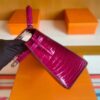 H Factory Bags Kelly Shiny Alligator Crocodile J5 deep purple pink Silver Hardware 25cm Full Handmade