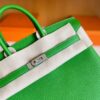 H Factory Bags Birkin Togo Leather A8 bright green Silver Hardware 25cm Full Handmade