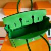 H Factory Bags Birkin Togo Leather A8 bright green Silver Hardware 25cm Full Handmade