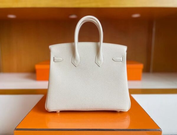 H Factory Bags Birkin Togo Leather Cream White Gold Hardware 30cm Full Handmade