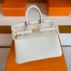 H Factory Bags Birkin Togo Leather Cream White Gold Hardware 30cm Full Handmade