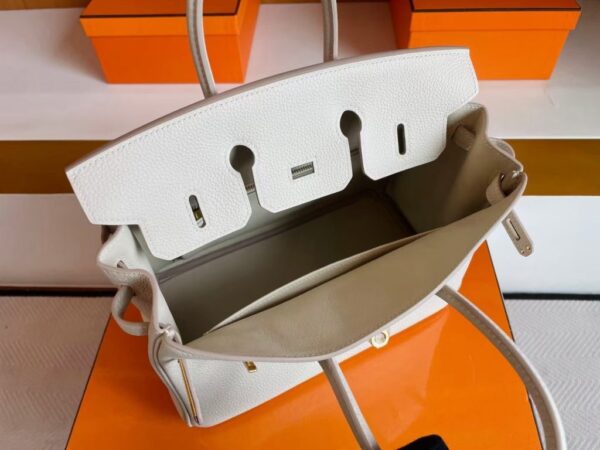 H Factory Bags Birkin Togo Leather Cream White Gold Hardware 30cm Full Handmade
