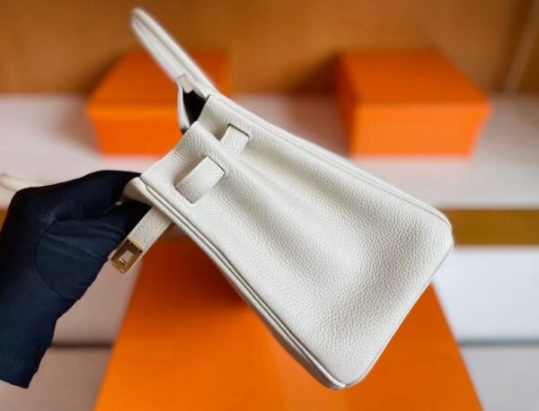 H Factory Bags Birkin Togo Leather Cream White Gold Hardware 30cm Full Handmade