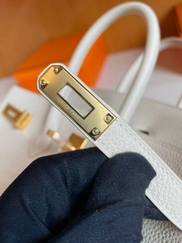 H Factory Bags Birkin Togo Leather Cream White Gold Hardware 30cm Full Handmade
