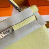 H Factory Bags Kelly Togo Leather light yellow Silver Hardware 25cm Full Handmade