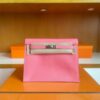 H Factory Bags Kelly Danse Swift Leather Pink Silver Hardware 22cm Full Handmade