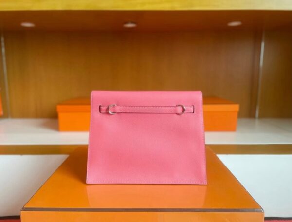H Factory Bags Kelly Danse Swift Leather Pink Silver Hardware 22cm Full Handmade