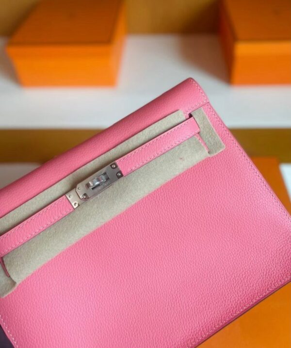 H Factory Bags Kelly Danse Swift Leather Pink Silver Hardware 22cm Full Handmade