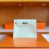 H Factory Bags Kelly Danse Swift Leather light green Silver Hardware 22cm Full Handmade