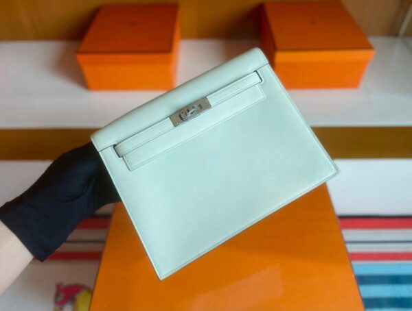 mmexport1741600059815-1024x775-1 H Factory Bags Kelly Danse Swift Leather light green Silver Hardware 22cm Full Handmade