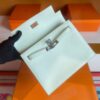 H Factory Bags Kelly Danse Swift Leather light green Silver Hardware 22cm Full Handmade