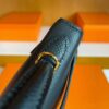 H Factory Bags Mini Kelly Epsom Leather Black Gold Hardware 19cm Full Handmade