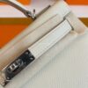 H Factory Bags Mini Kelly Epsom Leather Cream White Silver Hardware 19cm Full Handmade