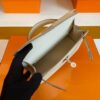 H Factory Bags Mini Kelly Epsom Leather Cream White Silver Hardware 19cm Full Handmade