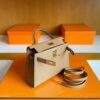 H Factory Bags Mini Kelly Epsom Leather Tea Kahki Gold Hardware 19cm Full Handmade