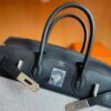 H Factory Bags Birkin fray Swift & Canvas Black Silver Hardware 35cm Full Handmade