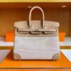 mmexport1744165087185-1024x772-1 H Factory Bags Birkin Swift & Canvas Tea Khaki Silver Hardware 30cm Full Handmade
