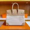 mmexport1744165088673-1024x781-1 H Factory Bags Birkin Swift & Canvas Tea Khaki Silver Hardware 30cm Full Handmade