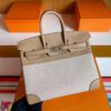 mmexport1744165090223-1024x768-1 H Factory Bags Birkin Swift & Canvas Tea Khaki Silver Hardware 30cm Full Handmade