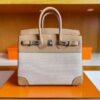 mmexport1744165095072-1024x769-1 H Factory Bags Birkin Swift & Canvas Tea Khaki Silver Hardware 30cm Full Handmade