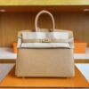H Factory Bags Birkin Epsom Leather Tea Khaki Gold Hardware 25cm Full Handmade