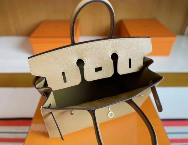 H Factory Bags Birkin Epsom Leather Tea Khaki Gold Hardware 25cm Full Handmade