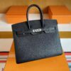 H Factory Bags Birkin Epsom Leather Black Silver Hardware 25cm Full Handmade